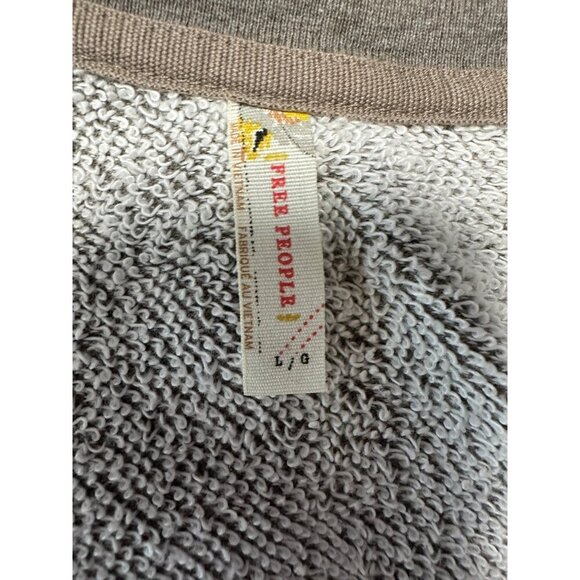 Free People Floral Lace Boat Neck Oversized Long Sleeves Sweatshirt Size L - Picture 5 of 8